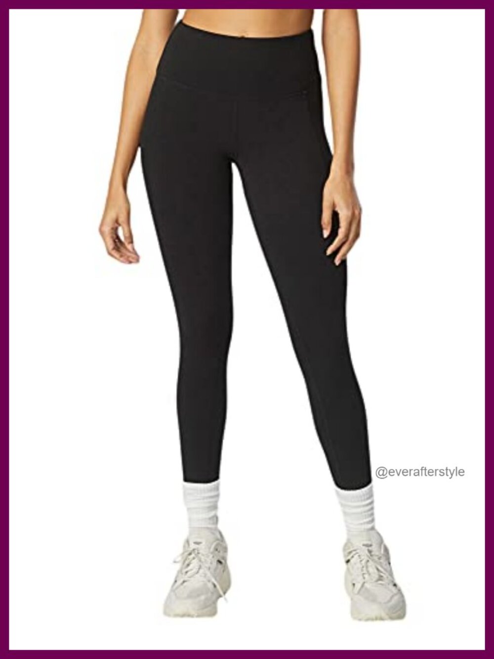 100% Cotton High Rise Skinny Leggings Ribbed Waistband